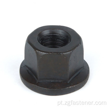 Nozes de hexagon de revestimento de óxido preto de grau 10 com flange